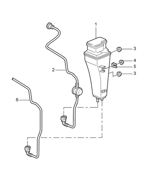Diagram 201-020 Porsche Macan (95B) MK1 (2014-2018) Système de carburant, système d'échappement
