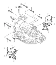 Tiptronic / Transmissie-ophanging / Schroefdraadverbinding voor motor - A8702,A8721+ PR:249 - 987C.1 Cayman 2006-08