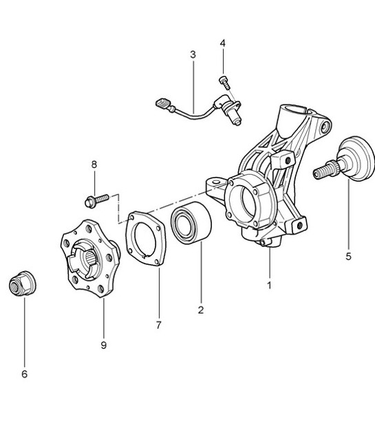 Diagram 401-005 Porsche 911 1984-1986 3.2L 前轴、转向 