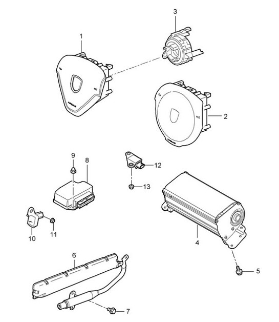 Diagram 403-006 Porsche Macan (95B) MK1 (2014-2018) Essieu avant, Direction 