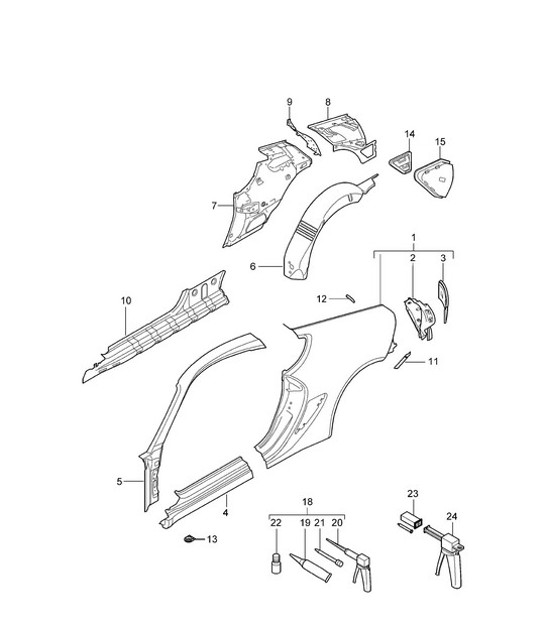 Diagram 801-050 Porsche 918 Spyder 2014-2015 