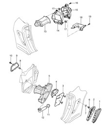 Ventilation / Compartiment moteur 987C.1 Cayman 2006-08