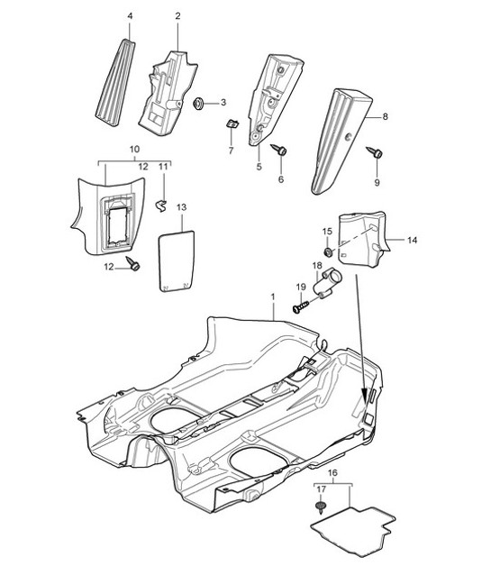 Diagram 807-002 Porsche Macan (95B) MK1 (2014-2018)  车身