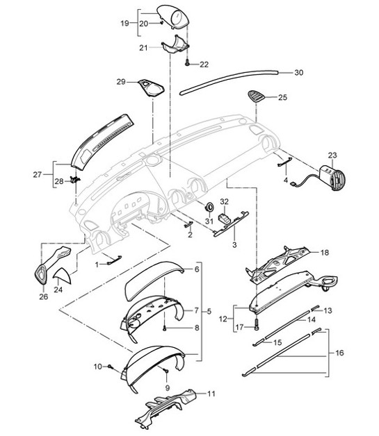 Diagram 809-001 Porsche 997 MK1 GT2 2007-09  车身