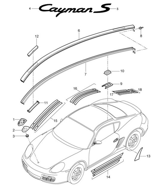 Diagram 810-000 Porsche 996 (911) (1997-2005) Body