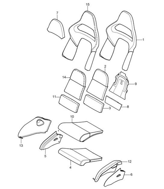 Diagram 817-032 Porsche 997 MK1 GT3 / GT3 RS 2007-09 Body