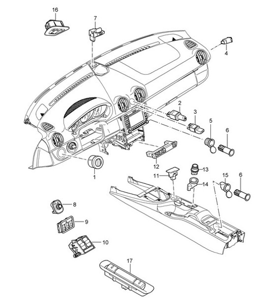 Diagram 903-005 Porsche Macan (95B) MK1 (2014-2018) 电子设备