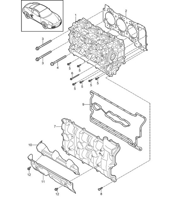 Diagram 103-000 Porsche 992.1 GT3 4.0L / 992 S/T 4.0L 2021-24 