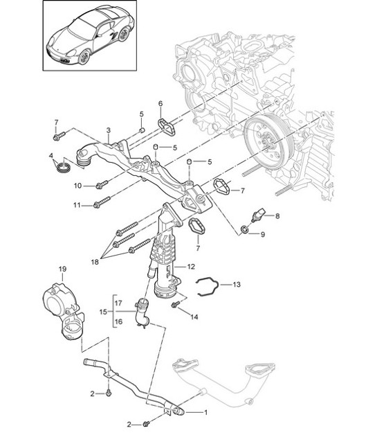 Diagram 105-003 Porsche 356B 1959-63 Motor