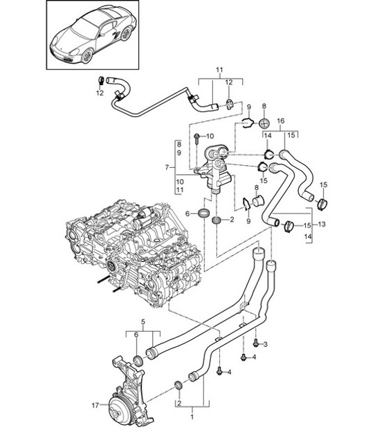 Diagram 105-005 Porsche Macan (95B) MK1 (2014-2018) Motor