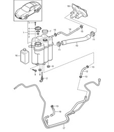 Kühlmittelkühlsystem (Modell: A120, A121) 987C.2 Cayman 2.9L / 3.4L 2009-12