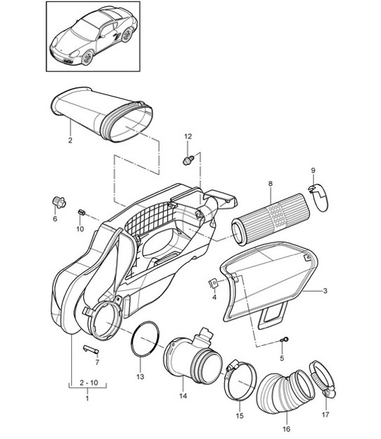 Diagram 106-000 Porsche 911 1987-1989 3.2L G50 Motore