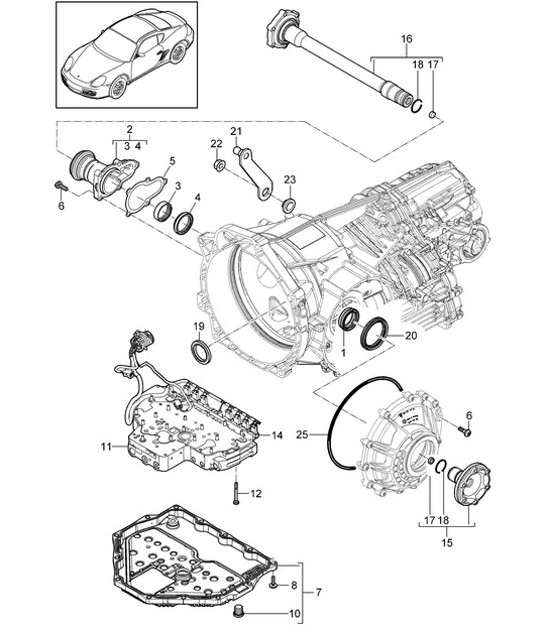 Diagram 320-005 Porsche Macan (95B) MK1 (2014-2018) Übertragung