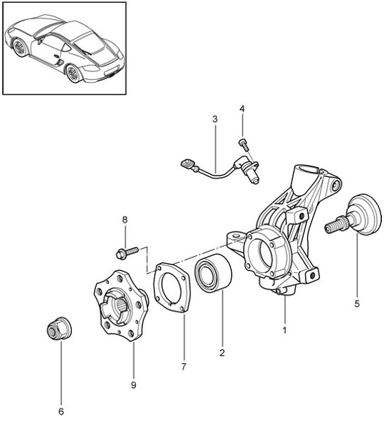 Diagram 401-005 Porsche Boxster 718 (982) 2017>> 前轴、转向 