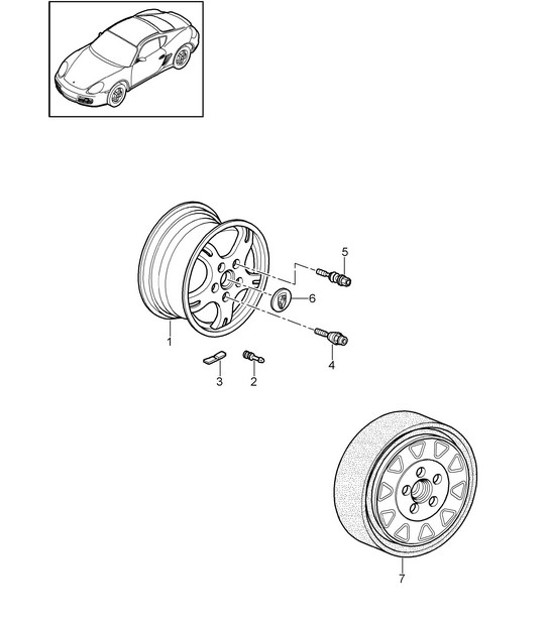 Diagram 601-000 Porsche Macan (95B) MK1 (2014-2018) Wheels, Brakes
