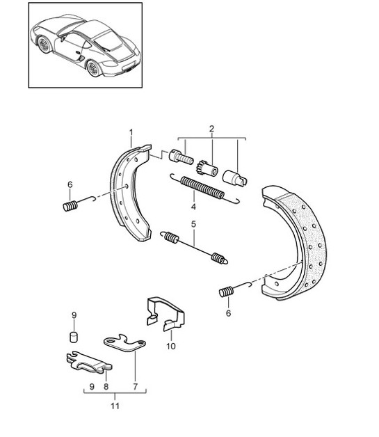 Diagram 603-005 Porsche Cayman S 718 2.5L Manual (350Bhp) Wheels, Brakes