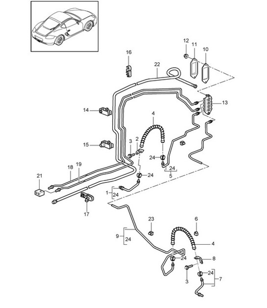 Diagram 604-010 Porsche Cayman GTS 718 2.5L Manual (365 CV) Ruedas, Frenos