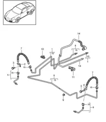 Remleiding / Bodemplaat / Achteras / Vacuümleiding 987C.2 Cayman 2009-12