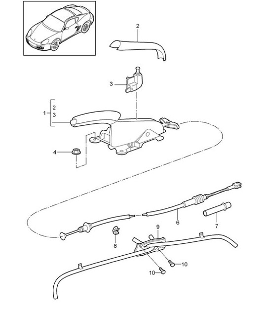 Diagram 701-005 Porsche 911 1978-1983 3.0L / SC 手柄系统、踏板组 