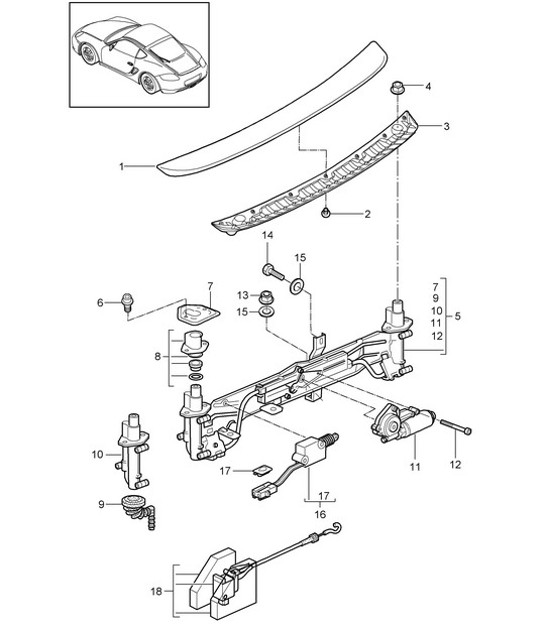 Diagram 803-007 Porsche 996 (911) (1997-2005) Body