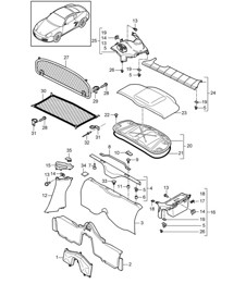 Rivestimenti / Vano motore 987C.2 Cayman 2009-12