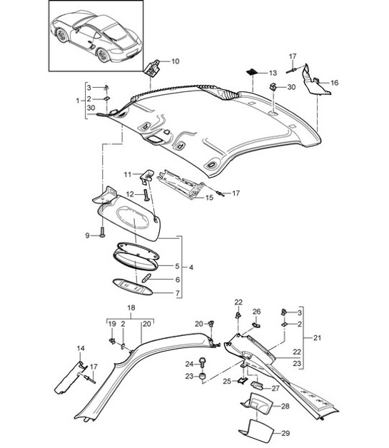 Diagram 807-008 Porsche Cayman 987C / 981C (2005-2016) Body