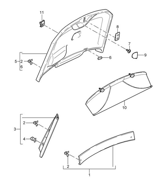 Diagram 807-020 Porsche 997 (911) MK2 2009-2012 Carrosserie