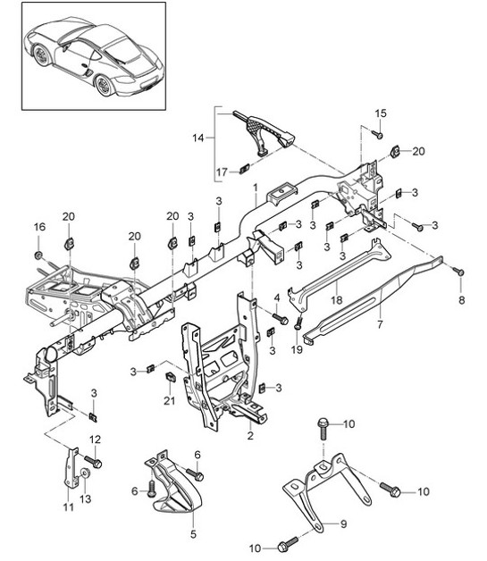 Diagram 809-004 Porsche 996 (911) (1997-2005) Body