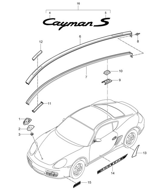 Diagram 810-000 Porsche Macan (95B) MK1 (2014-2018) Carrosserie