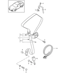 Cinturón de seguridad de tres puntos 987C.2 Cayman 2009-12