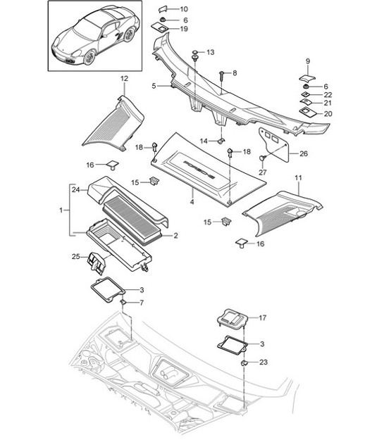 Diagram 813-020 Porsche Macan (95B) MK1 (2014-2018)  车身