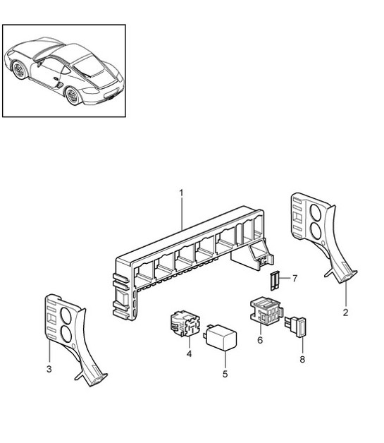 Diagram 902-001 Porsche Macan (95B) MK1 (2014-2018) Materiale elettrico
