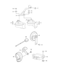 Fanfare / Signal horn / Alarm system 987C.2 Cayman 2009-12