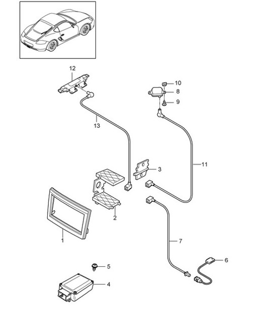 Diagram 911-001 Porsche 997 MK1 GT3 / GT3 RS 2007-09 Electrical equipment