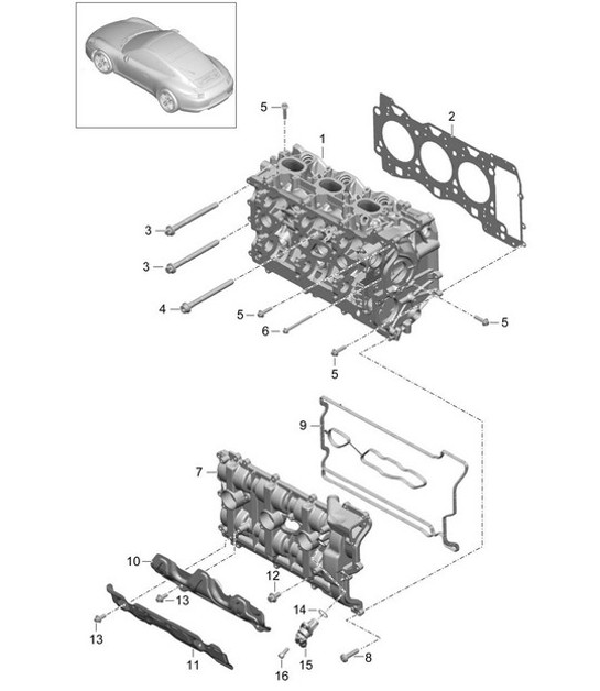 Diagram 103-000 Porsche 991 (911) MK1 2012-2016 Motor