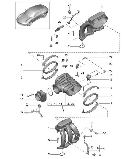Diagram 107-010 Porsche 356 (1950-1965) Engine