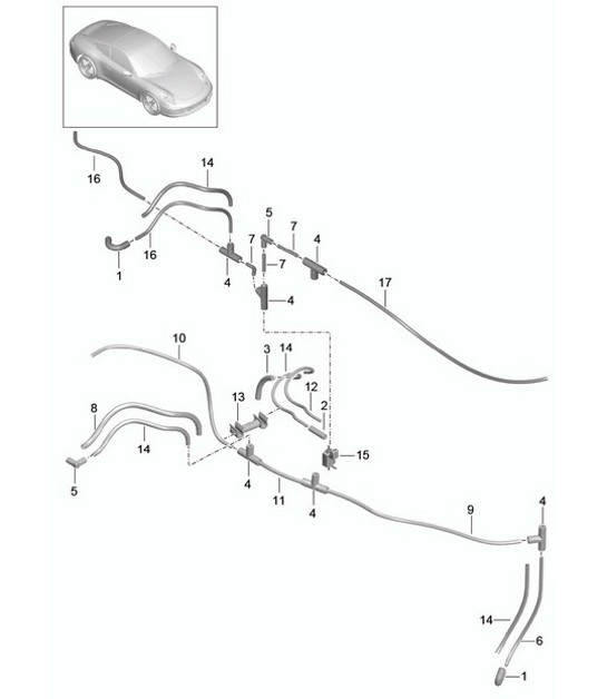 Diagram 107-015 Porsche Cayman 718C (982C) 2017>> 引擎