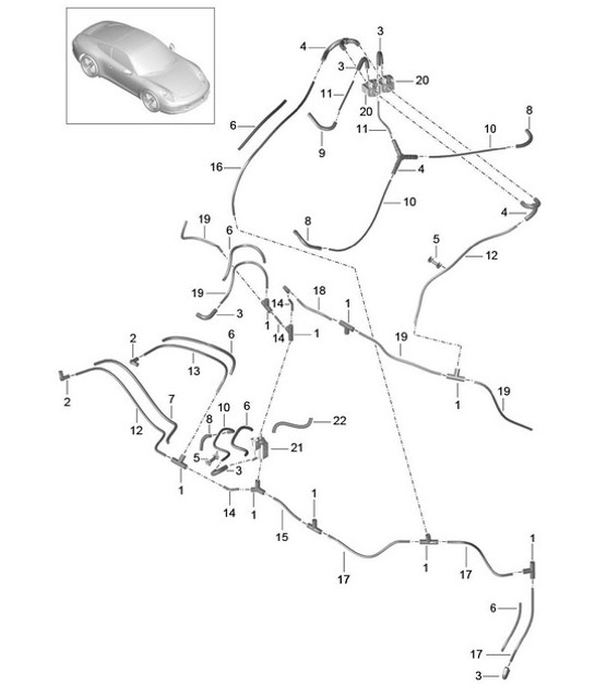 Diagram 107-020 Porsche 997 MK1 Carrera 2 3.6L 2005-08 引擎