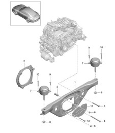 Suspension moteur 991.1 2012-16