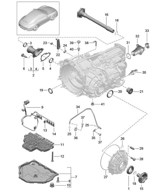 Diagram 320-005 Porsche Macan (95B) MK1 (2014-2018) 传播