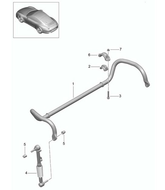 Diagram 402-010 Porsche Cayman GT4 3.8L 2015-16 Assale anteriore, sterzo 