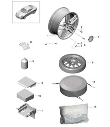 Wheels / tyres - WITHOUT Central wheel lock - 991.1 2012-16