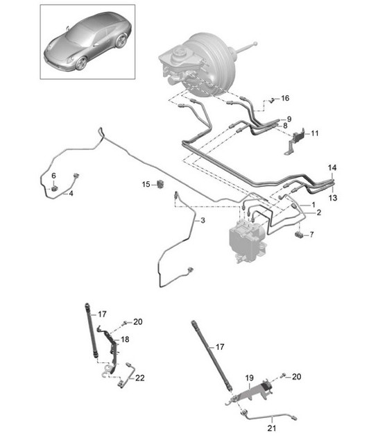Diagram 604-005 Porsche 997 MK1 GT2 2007-09 Ruedas, Frenos