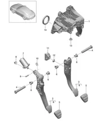 Brake and clutch pedals / Cluster 991.1 2012-16