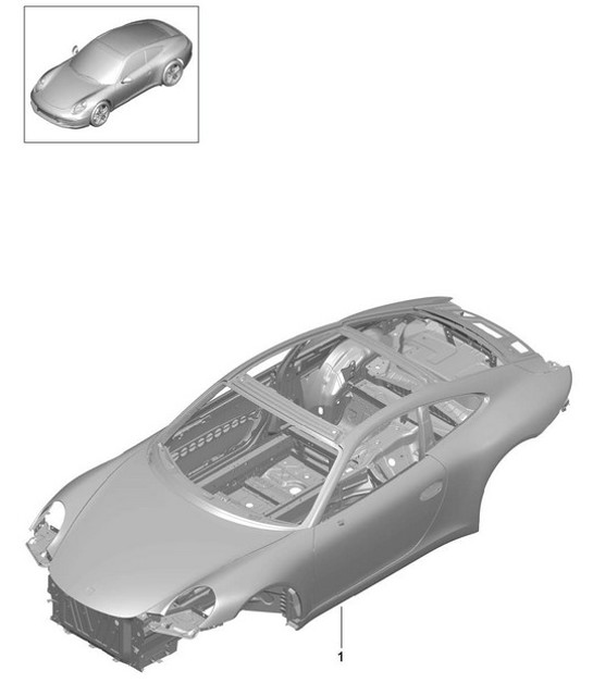Diagram 801-000 Porsche 996 (911) (1997-2005) Carrosserie