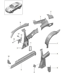 Parte laterale, Interno - COUPE - 991.1 2012-16
