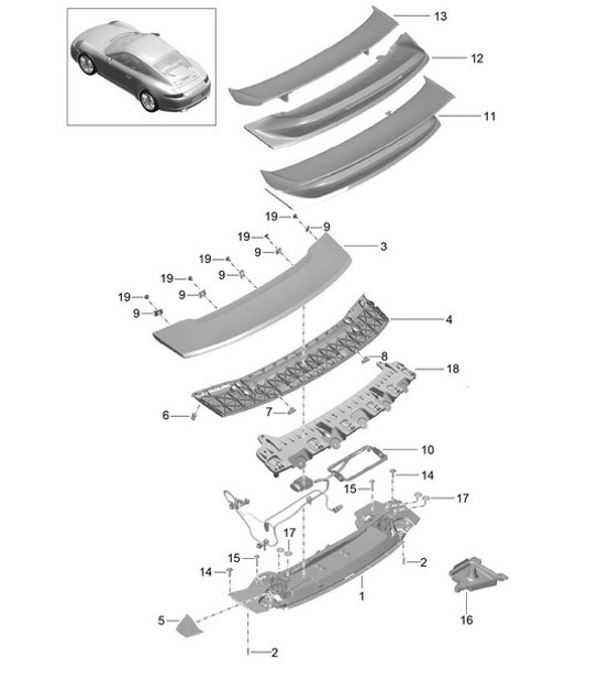Diagram 803-007 Porsche Macan (95B) MK1 (2014-2018) Karosserie