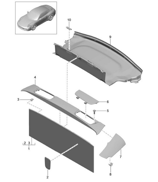 Diagram 807-035 Porsche 991 (911) MK1 2012-2016 Carrosserie