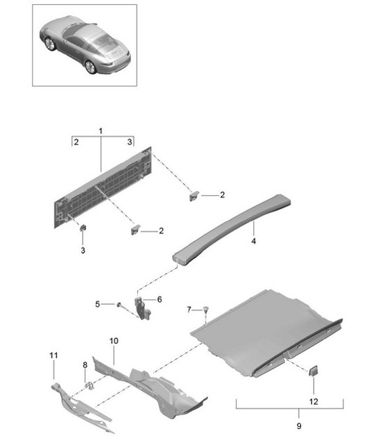 Diagram 807-040 Porsche 997 MK1 GT3 / GT3 RS 2007-09 Body