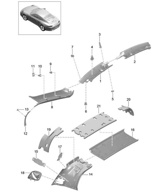 Diagram 807-057 Porsche 991 (911) MK1 2012-2016 Carrosserie